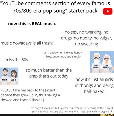 YouTube Comments Section Of Every Famous Pop Song Starter Pack Now