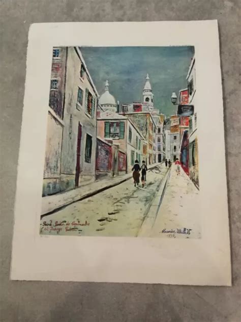 LITOGRAPHIE SACRÉ COEUR de Montmartre passage Cottin de Maurice Utrillo