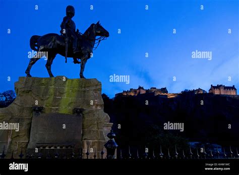 Equestrian Sculpture The Royal Scots Greys And Castle Edinburgh