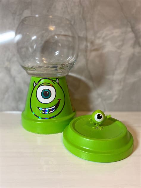 Mike Wazowski Monsters Inc Candy Jar Etsy Candy Jars Diy Gumball