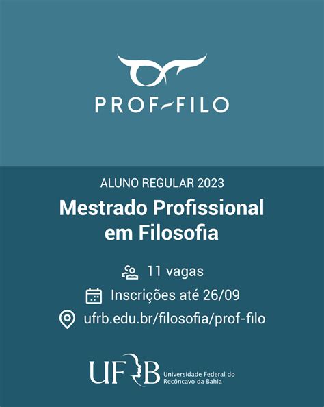 UFRB abre inscrições para Mestrado Profissional em Filosofia PROF FILO