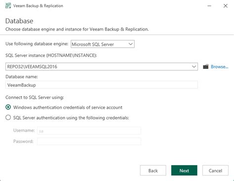 Step Specify Database Engine And Instance User Guide For Vmware