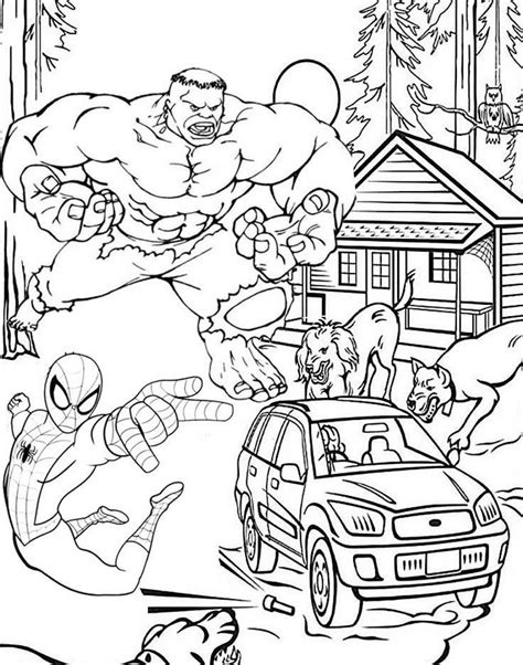 Hulk And Spiderman Avengers Coloring Pages For Fans