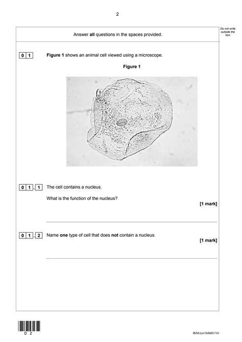 SOLUTION Aqa Biology 2019 Paper 1 Higher Tier 1 Studypool