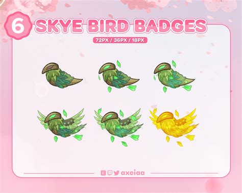 Valorant Skye Bird Twitch Sub Bit Badges 6 Pack Etsy