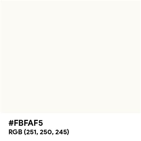 Soft White color hex code is #FBFAF5