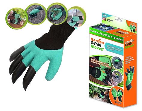 Luva Para Jardinagem Garra Para Cavar Semear Jardim Garden Gloves