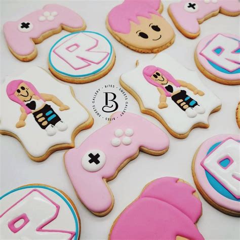 Roblox Birthday Girl Decorated Cookies Roblox Cookie Favors Etsy