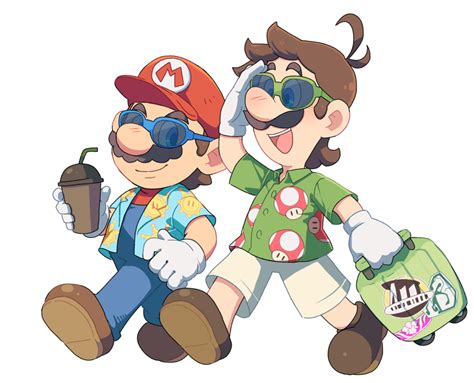 Mario Luigi Mario And Luigi Mario And 3 More Drawn By Hoshikuzu