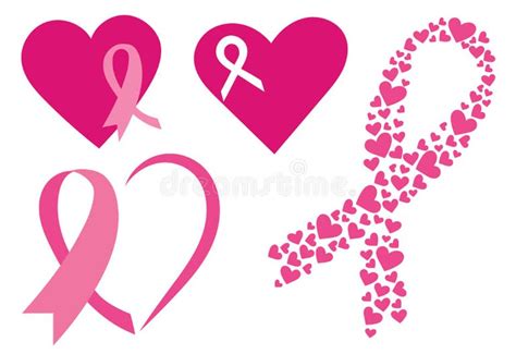 Cancer Ribbon Hearts Stock Illustrations 277 Cancer Ribbon Hearts