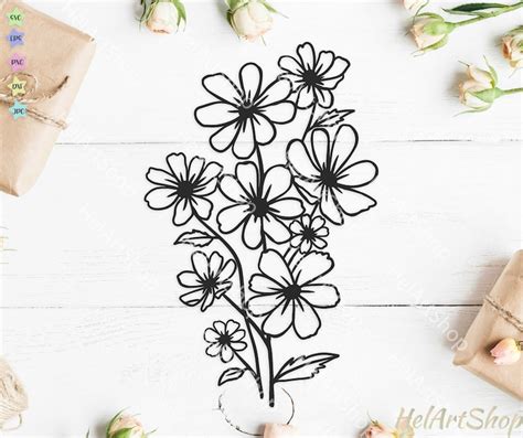 Free 74 Wild Flower Bouquet Svg SVG PNG EPS DXF File