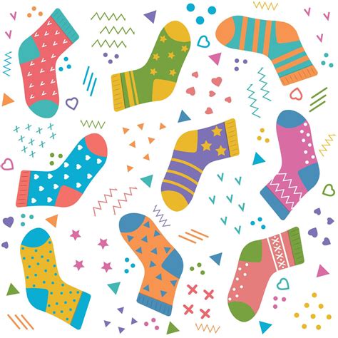 Pattern of socks, color vector illustration 11288794 Vector Art at Vecteezy