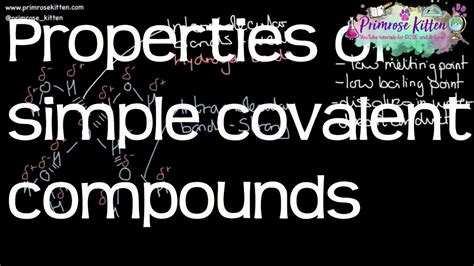 Properties Of Simple Covalent Compounds Revision For A Level Chemistry Youtube