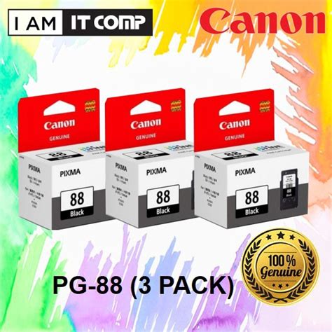 Canon Pg 88 Black Fine Cartridge 21ml 3pcs Shopee Malaysia