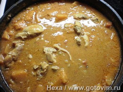 Тушеная курицы с тыквой и арахисом по-африкански. Рецепт с фото
