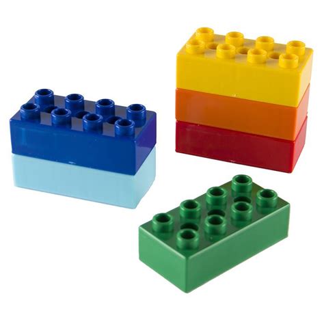 6 Bricks (1 Set) - Duplo sized (six colour 8 stud bricks)