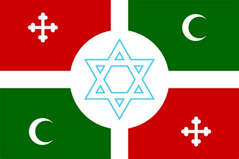 A flag I made if the Abrahamic faiths formed an alliance : r/vexillology