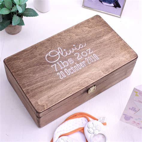 Personalised Wooden New Baby Keepsake Box By Warner S End