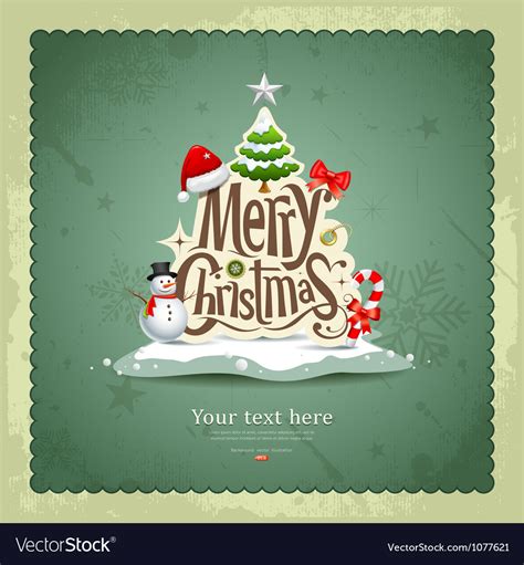 Merry Christmas Vintage Design Royalty Free Vector Image