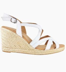 Eric Michael White Lindsay Leather Espadrille Wedge Ooh Ooh Shoes