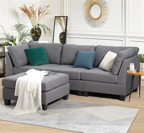 Gray Sectional Sofa With Ottoman | Cabinets Matttroy