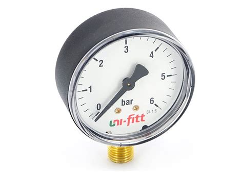 Манометр аксиальный 80 мм 1/2" 6 бар UNI-FITT – купить по каталогу, цена