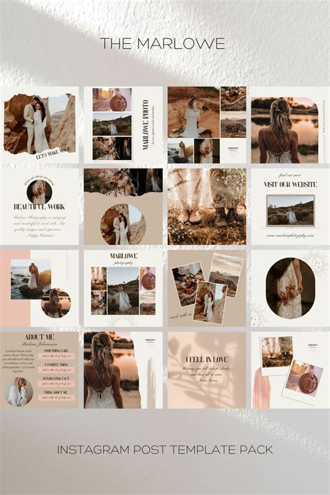 Photography Instagram Templates Boho Neutral Instagram Post Etsy In