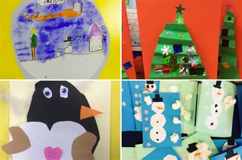 4 Easy Christmas Card Crafts For Kids To Make At School or Home