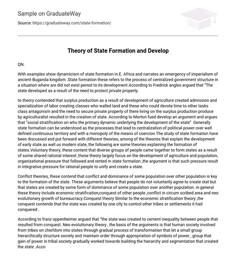 theory  state formation  develop essay  graduateway