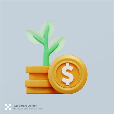 Premium PSD 3D Render Of Investment Growth Icon Isolated Premium Psd