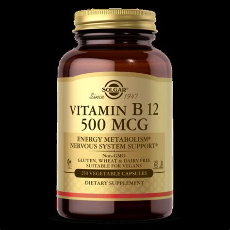 Вітамін Б12 Solgar Vitamin B12 500 mcg 250 капсул – фото, відгуки ...