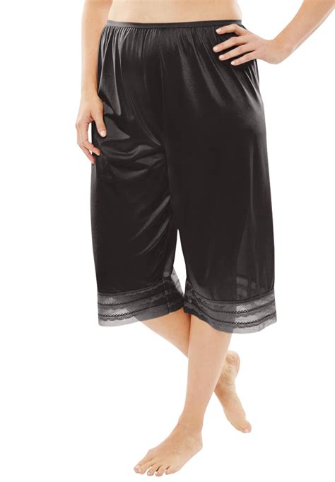 Comfort Choice Womens Plus Size Snip To Fit Culotte Full Slip