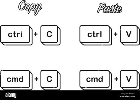 Ctrl C Cmd C And V Shortcut Keys For Copy Paste Keyboard Keys Concept