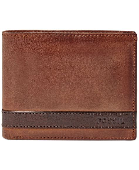 Fossil Quinn Bifold With Flip Id Leather Wallet In Brown For Men Lyst