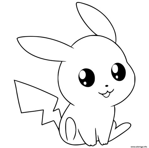 Coloriage Cute Chibi Pikachu Pokemon Dessin Pikachu Imprimer