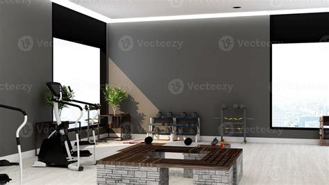 Modern gym interior design - modern minimalist concept in 3d render 11019398 Stock Photo at Vecteezy