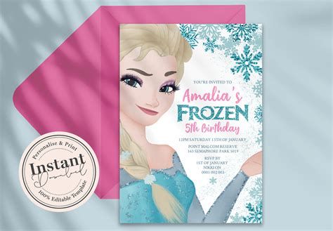 Frozen Birthday Invitation Frozen 2 Birthday Invitation Diy Etsy