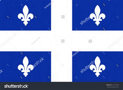 Quebec Flag Drawing By Pastel On Charcoal Paper Stock Photo 124177459