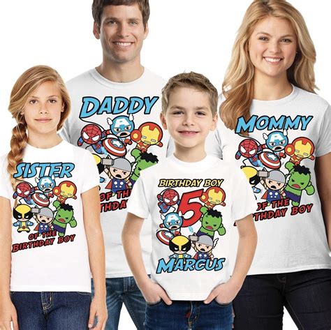 Amazon.com: Avengers Superhero birthday shirt, Super Hero Family ...