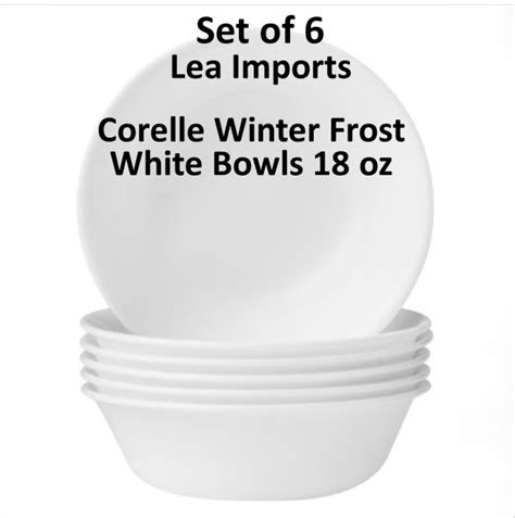 6 PCS Corelle Winter Frost White Bowls 18oz - | Lazada PH