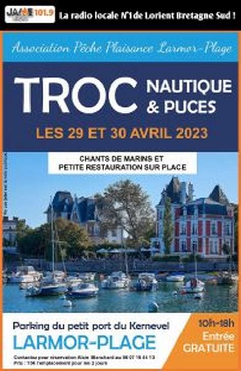 Affiche Troc Et Puces Nautique Larmor Plage 2023 Avec Bandeau JAIME