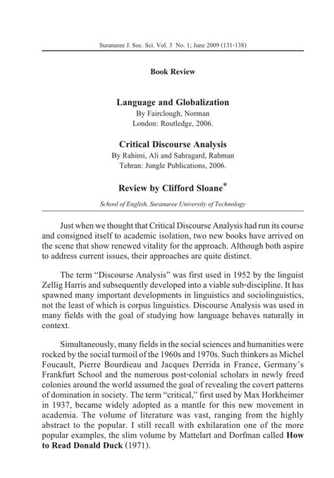 language  globalization critical discourse analysis