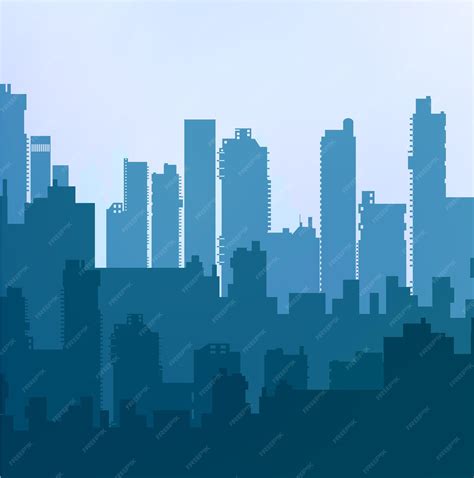 Premium Vector Landscape Urban Silhouette