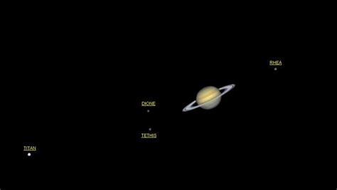 Planète Saturne et ses 4 pricipaux satellites Célestron 1 Michel