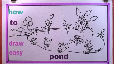 How To Draw A Pond Easy Step By Stepeasy Pond Drawing Youtube