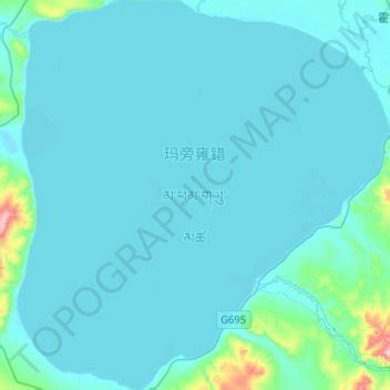 Lake Manasarovar topographic map, elevation, terrain