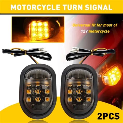 X Led Motorcycle Turn Signals Indicator Amber Light Blinker Universal