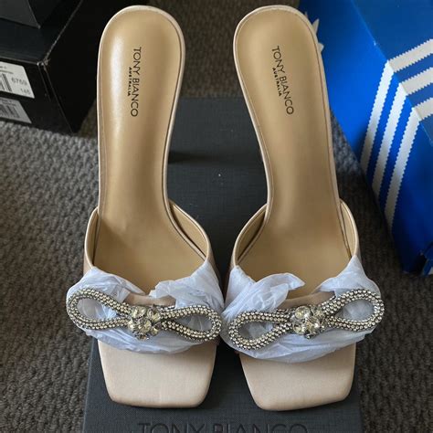 Tony Bianco Franki Nude Satin Heels Size Us Au Depop