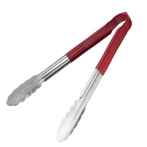 hygiplas colour coded red serving tongs mm cb nisbets