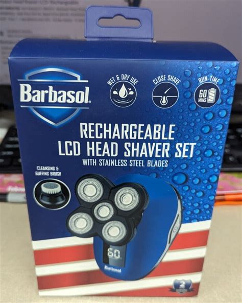 Barbasol Rechargeable Lcd 5 Head Wet Dry Electric Shaver With Stainless